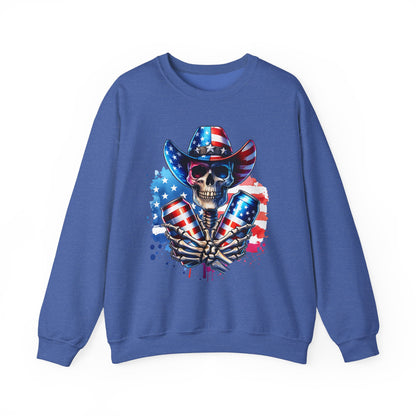 4th of July - Skeleton with Beers Sweatshirt