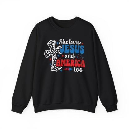 She Loves Jesus and America Too Sweatshirt