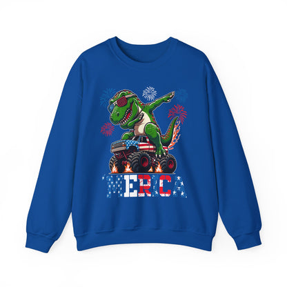 'Merica! Dabbin' Dinosaur on a Monster Truck Sweatshirt