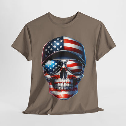 USA Flag Skull #3 T-Shirt
