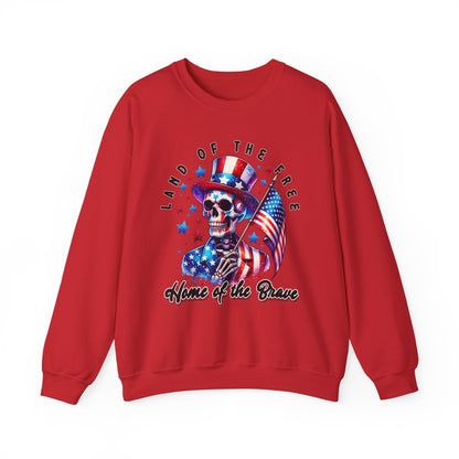 Land of the Free Home of the Brave Skeleton Sweatshirt
