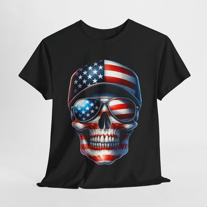USA Flag Skull #3 T-Shirt