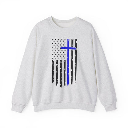 Thin Blue Line Cross - Law Enforcement Sweatshirt