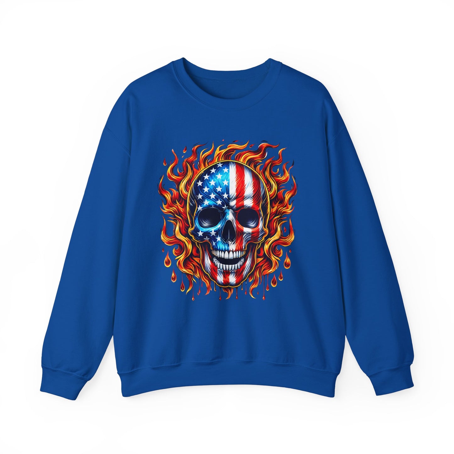 Flaming Flag Skull Sweatshirt