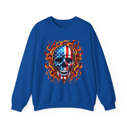 Flaming Flag Skull Sweatshirt
