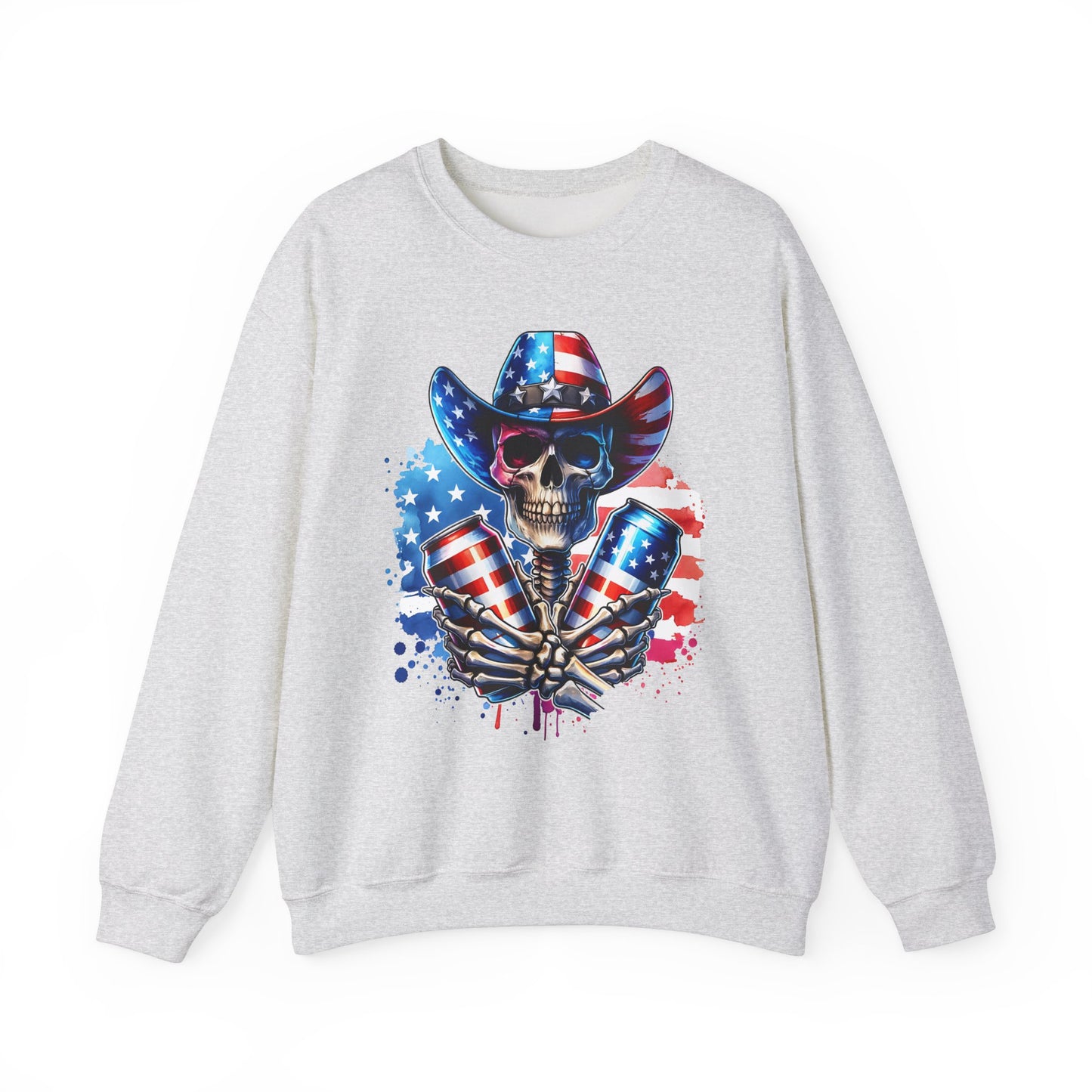 4th of July - Skeleton with Beers Sweatshirt