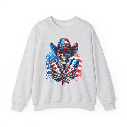 4th of July - Skeleton with Beers Sweatshirt