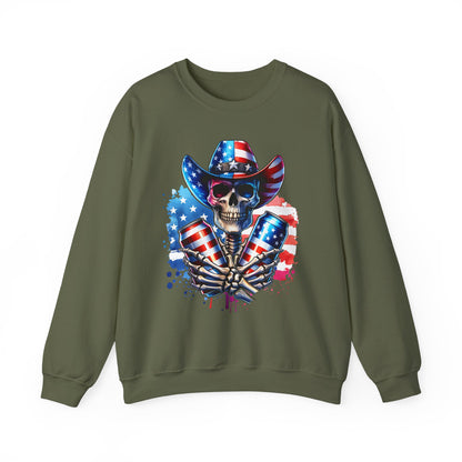 4th of July - Skeleton with Beers Sweatshirt
