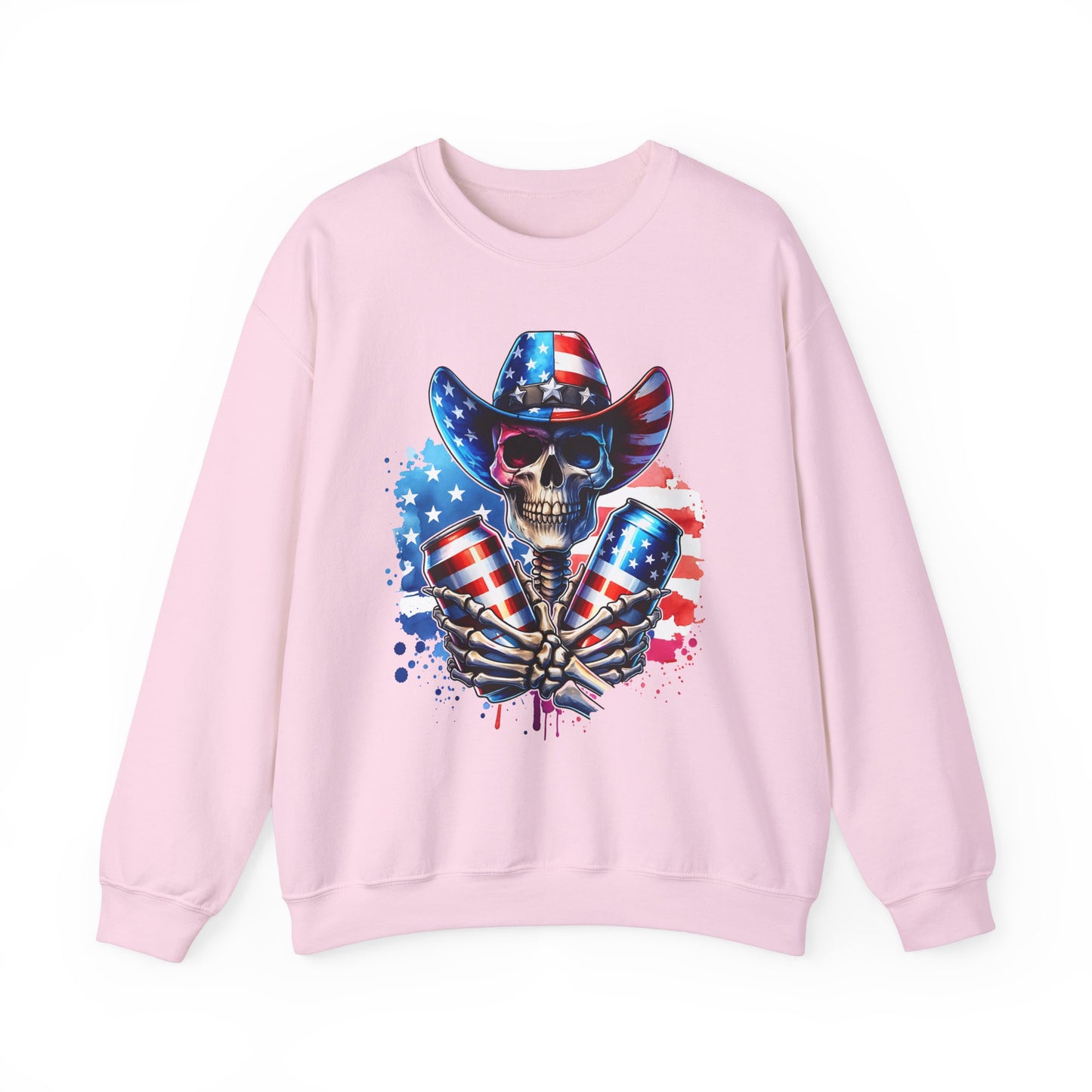 4th of July - Skeleton with Beers Sweatshirt