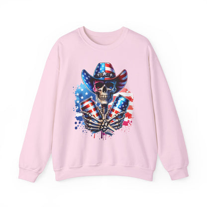 4th of July - Skeleton with Beers Sweatshirt