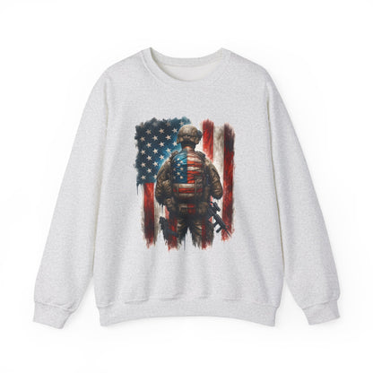American Hero - Soldier with Flag Sweatshirt