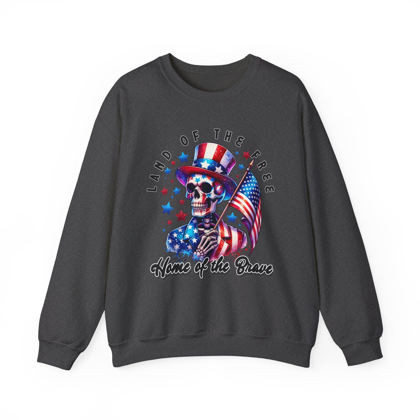 Land of the Free Home of the Brave Skeleton Sweatshirt
