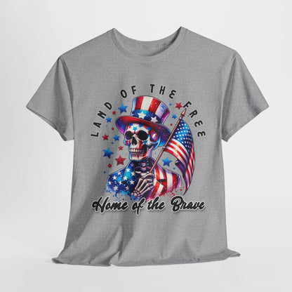 Land of the Free Home of the Brave Skeleton T-Shirt