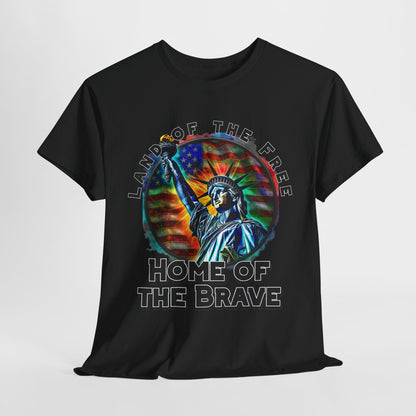 Land of the Free Home of the Brave Statue of Liberty T-Shirt