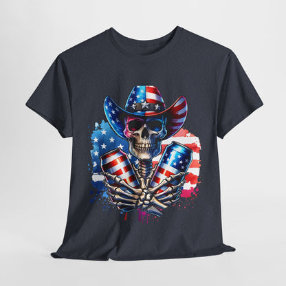 4th of July - Skeleton with Beers T-Shirt