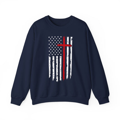 Thin Red Line Cross - Fire Fighters Sweatshirt