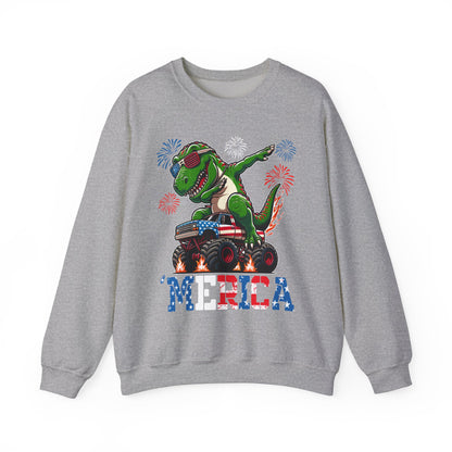 'Merica! Dabbin' Dinosaur on a Monster Truck Sweatshirt