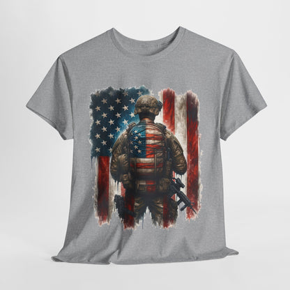 American Hero - Soldier with Flag T-Shirt