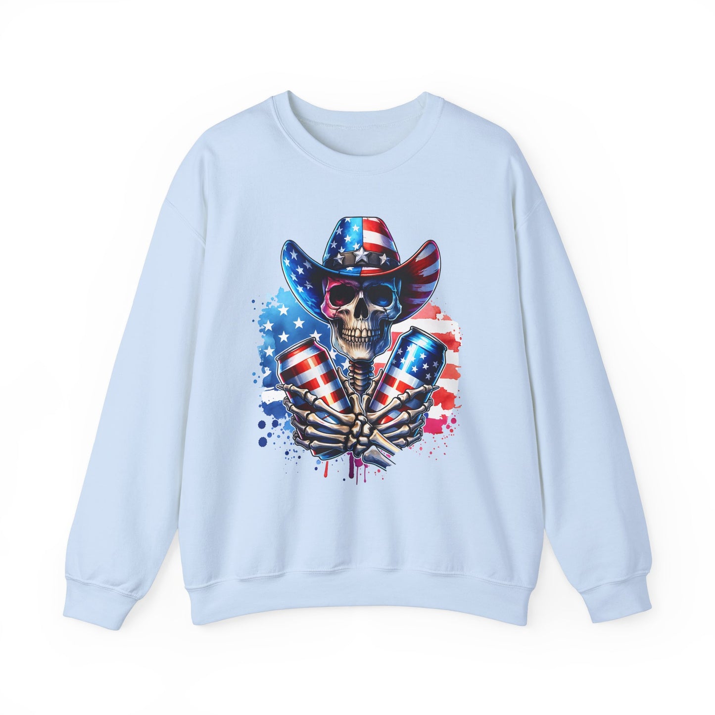 4th of July - Skeleton with Beers Sweatshirt