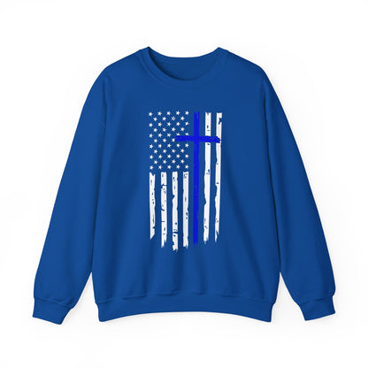 Thin Blue Line Cross - Law Enforcement Sweatshirt