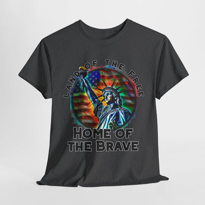 Land of the Free Home of the Brave Statue of Liberty T-Shirt