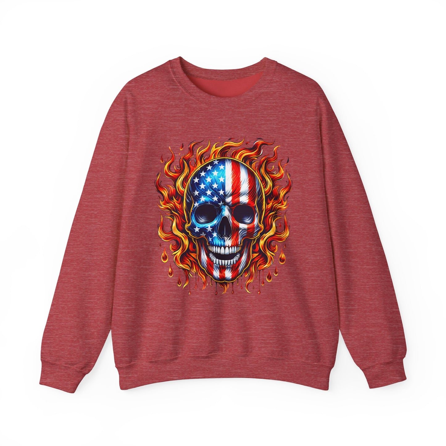 Flaming Flag Skull Sweatshirt