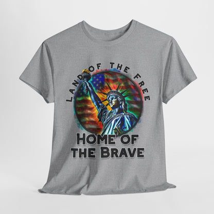 Land of the Free Home of the Brave Statue of Liberty T-Shirt
