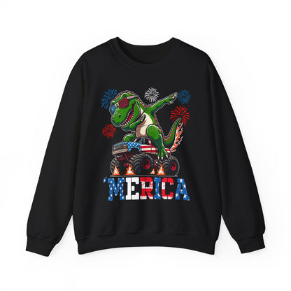 'Merica! Dabbin' Dinosaur on a Monster Truck Sweatshirt
