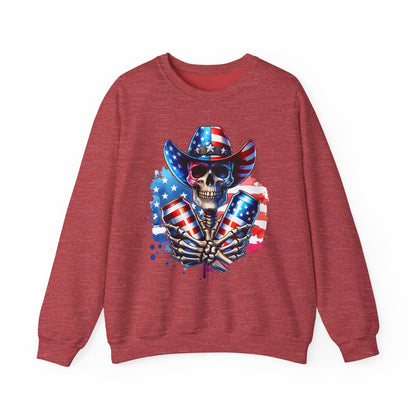4th of July - Skeleton with Beers Sweatshirt