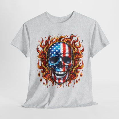 Flaming Flag Skull T-Shirt