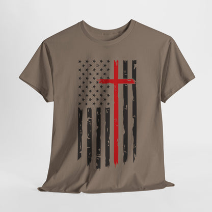 Thin Red Line Cross - Fire Fighters T-Shirt