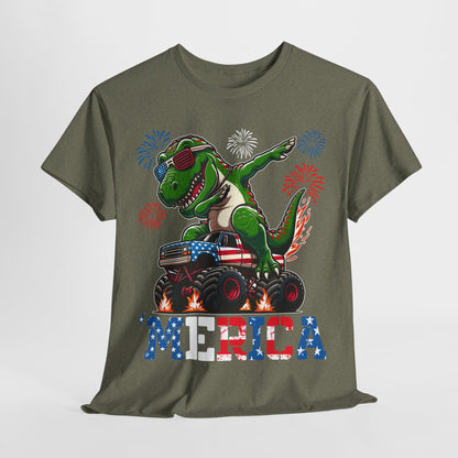 'Merica! Dabbin' Dinosaur on Monster Truck T-Shirt