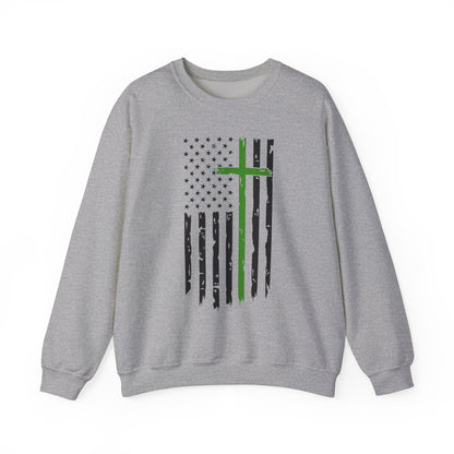 Thin Green Line Cross - Armed Forces Sweatshirt