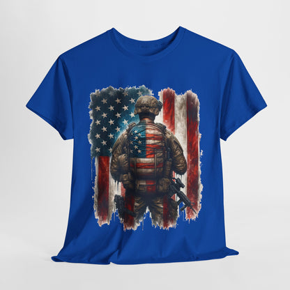 American Hero - Soldier with Flag T-Shirt