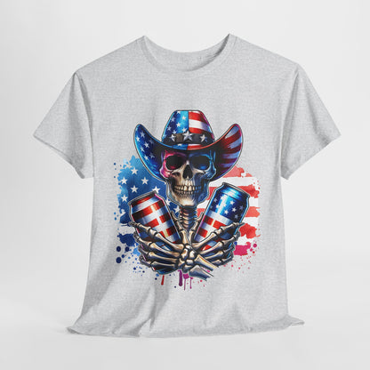 4th of July - Skeleton with Beers T-Shirt