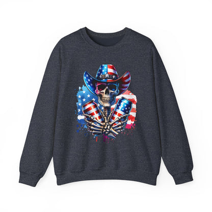 4th of July - Skeleton with Beers Sweatshirt