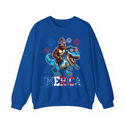 'Merica! Bigfoot on Dinosaur Sweatshirt