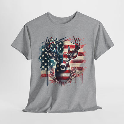 Whitetail Buck with Flag T-Shirt