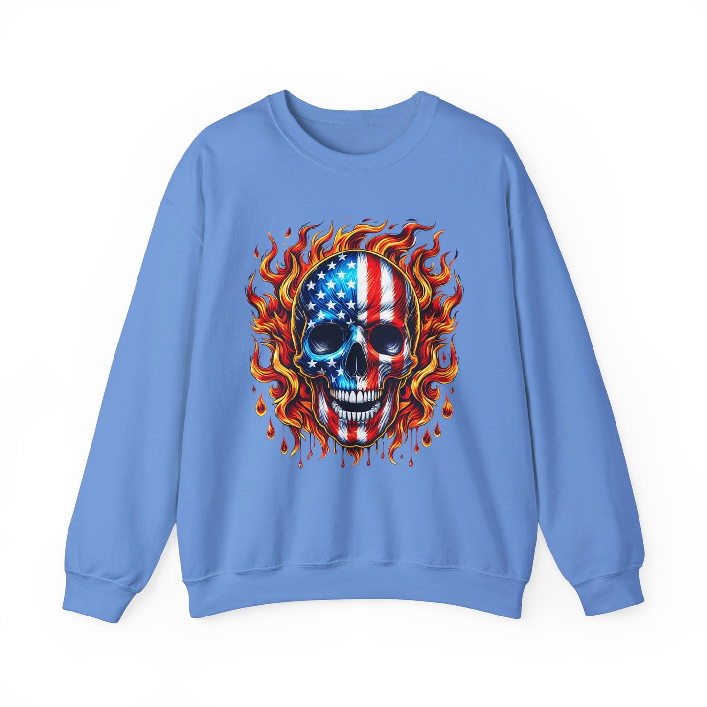 Flaming Flag Skull Sweatshirt
