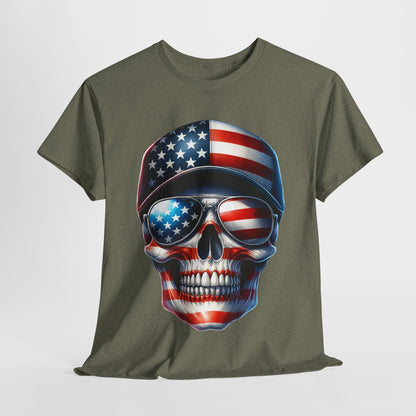 USA Flag Skull #3 T-Shirt
