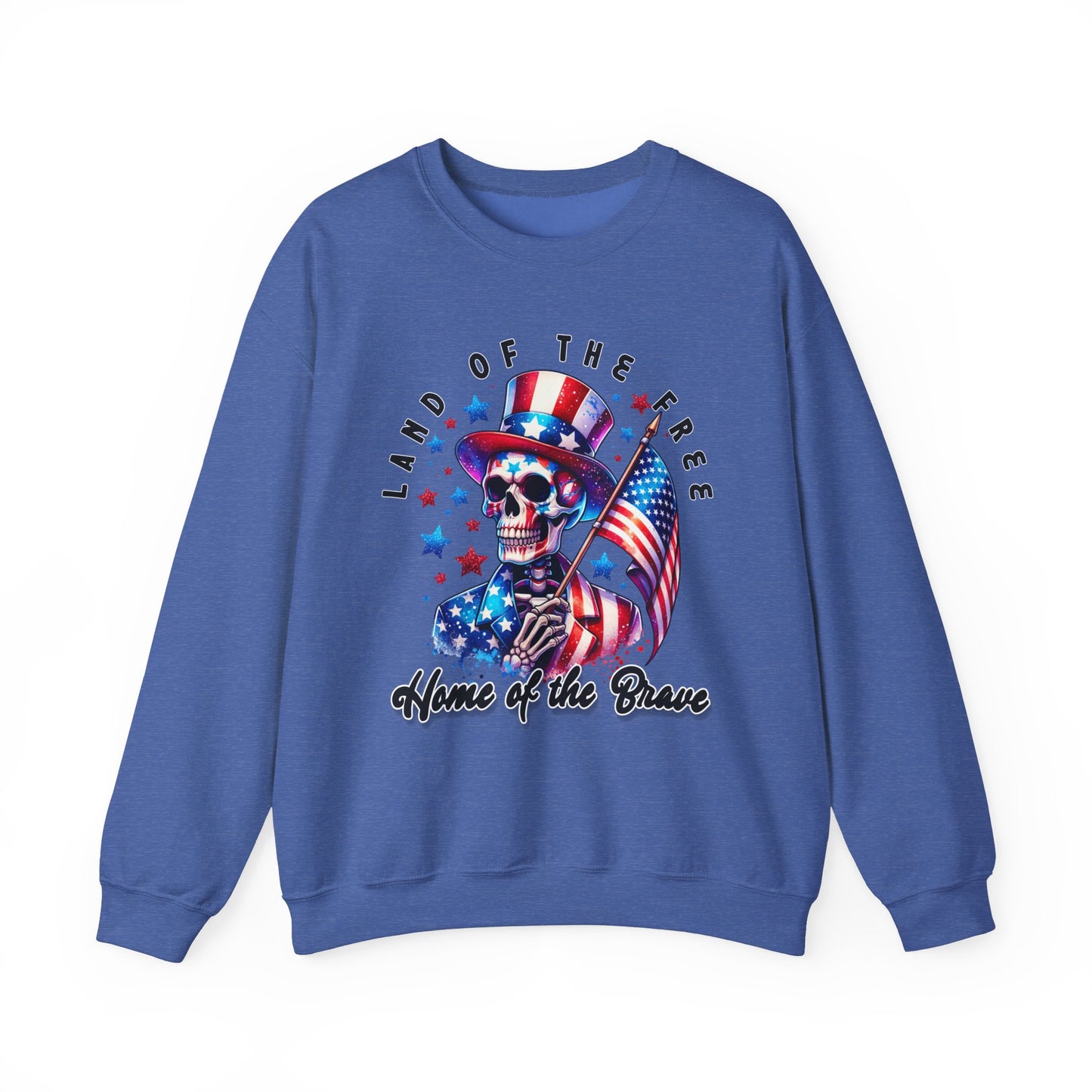 Land of the Free Home of the Brave Skeleton Sweatshirt