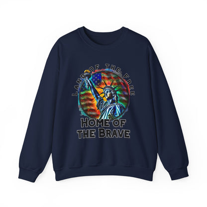 Land of the Free Home of the Brave Statue of Liberty Sweatshirt