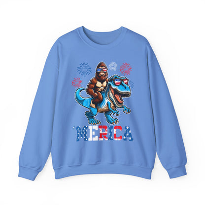 'Merica! Bigfoot on Dinosaur Sweatshirt