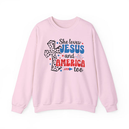 She Loves Jesus and America Too Sweatshirt