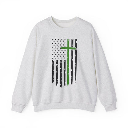 Thin Green Line Cross - Armed Forces Sweatshirt