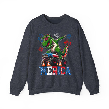 'Merica! Dabbin' Dinosaur on a Monster Truck Sweatshirt