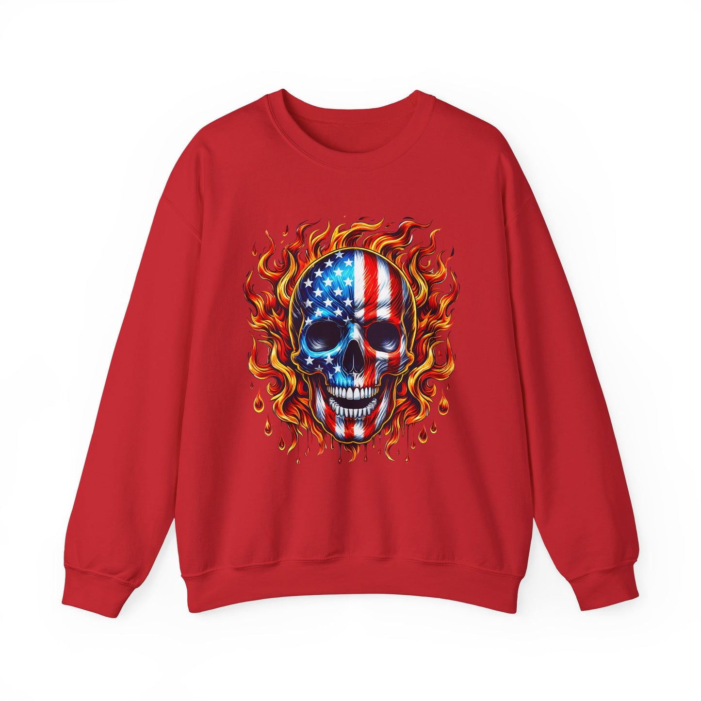 Flaming Flag Skull Sweatshirt