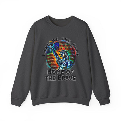 Land of the Free Home of the Brave Statue of Liberty Sweatshirt