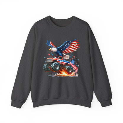 Eagle on a Monster Truck Sweatshirt