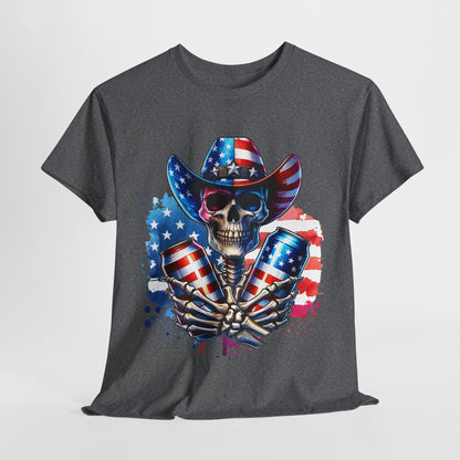 4th of July - Skeleton with Beers T-Shirt